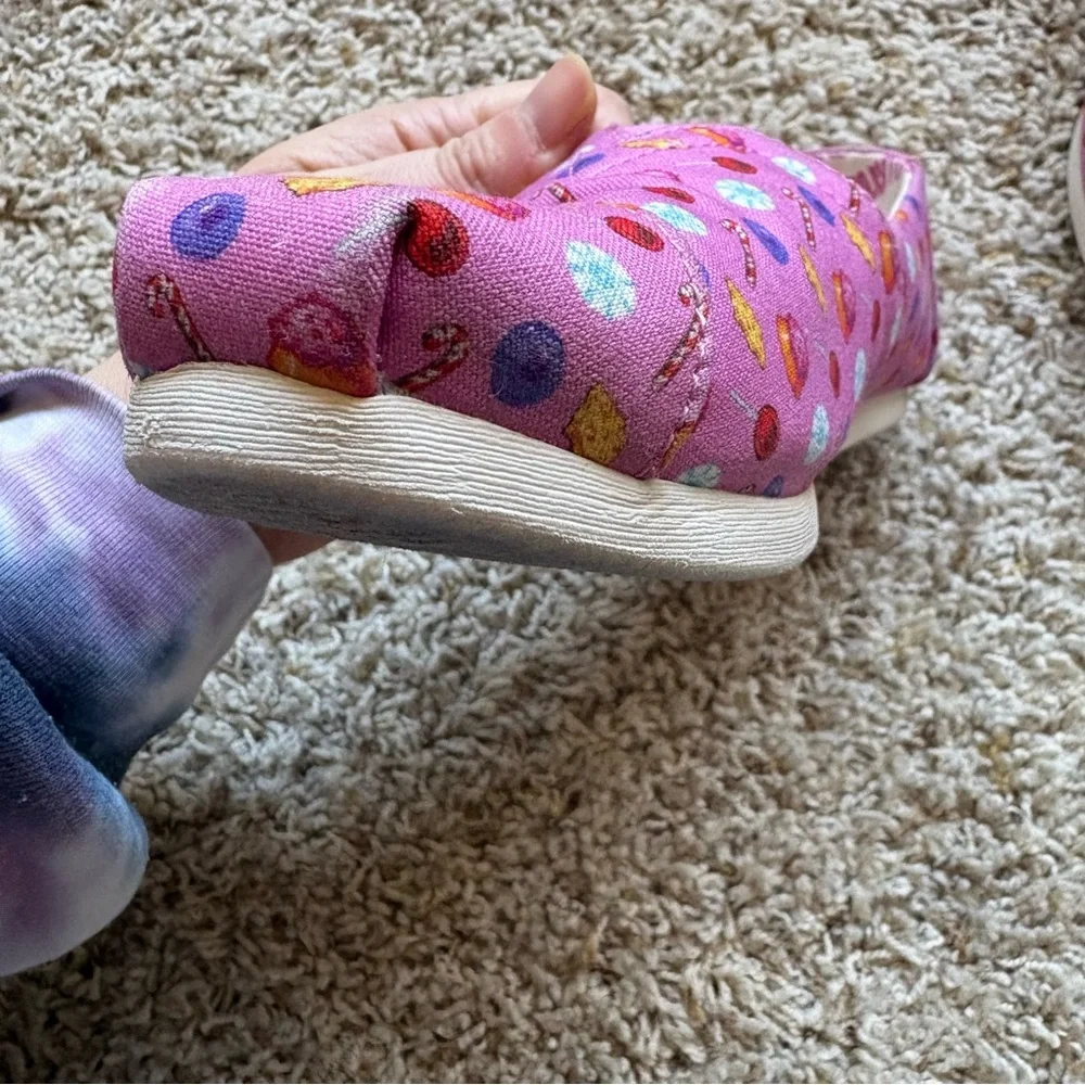 TOMS X CANDY LAND Pink Slip On Shoes Flats Alpargata Women's Size 8.5